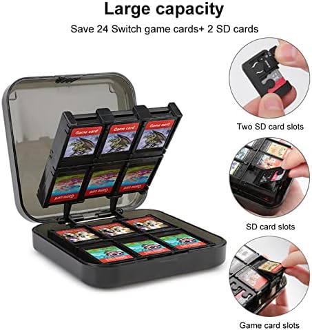 CAT Butterfly Game Card Case Case за прекинувач за прилагодување на Switch Comphate Lite Portable Storage Box со 24 слотови за картички за игри