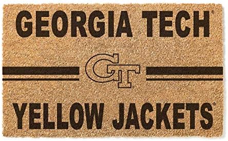 KH Sports Fan Georgia Tech Tech Yellow јакни тим за лого Coir Doormat, Multi, Brown