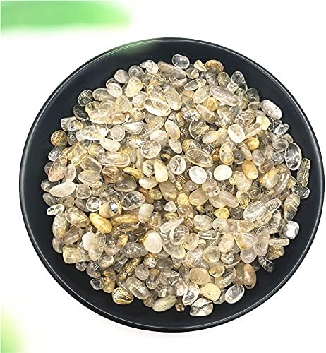 Laaalid XN216 50g 6-9mm Природни кристали на златна коса рутилирани кварцни кристални камења примероци природни камења и минерали природни