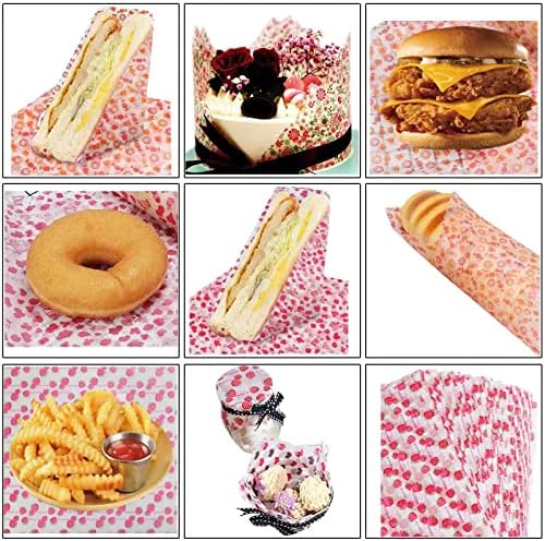 Suiwen 3-пакет восочна хартија, хартија за пикник за храна, хартија за хартија, водоотпорен сув хамбургер хартија за завиткување на ткиво