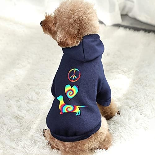 Мир Loveубов dachshunds вратоврска боја персонализирана дуксери за домашни миленици меки пријатни кучиња облека што дишат џемпери за