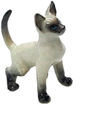 Малиот Критерз мачка - сијамски маче пожар - домашен декор Минијатурна фигура на порцелан