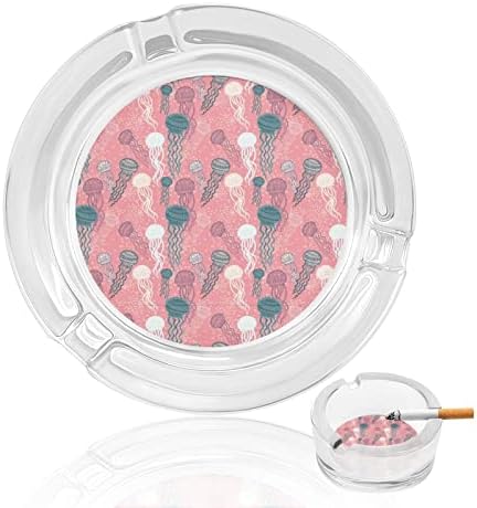 Графички розова медуза цигара стакло од пепелници, тркалезно место за пушење, фиока за пепел за дома хотелска маса Топ декорација