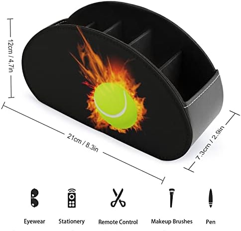 Тенис топка на огнено -ТВ далечински управувач за складирање на организатор на организатор со 5 оддели за десктоп за домашна канцеларија