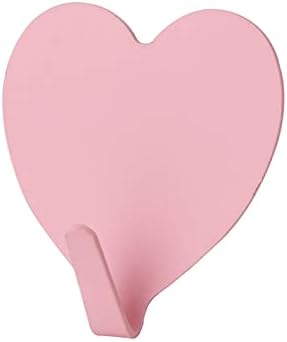 Ziytex 5pcs розова loveубов леплива кука праска срце метална кука дома декорација цврста боја клуч за кука додатоци за бања wallидна кука