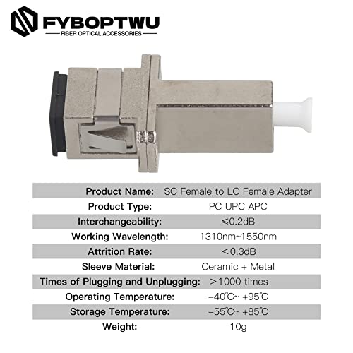 FYBOPTWU - 1 компјутер LC до SC адаптер UPC SingleMode Fiber оптички адаптер конектори UPC SingleMode Fiber Optical Adapter SC женски до