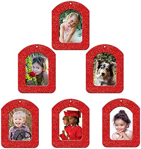 Оригиналните мини фото Божиќни украси, магнетски лесен оптоварен рустикален биволски кариран рамка за слика, вклучува заштитни фото-заштитници