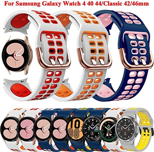 Cekgdb 20mm Официјален Силиконски Ремен За Samsung Galaxy Watch4 Класичен 46 42mm/44 40mm Smartwatch Ridge Спортски Нараквица