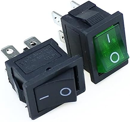 LYVI 1PCS KCD1 Switch Switch Switch 4Pin On-Off 6A/10A 250V/125V AC Црвено жолто зелено црно копче за црно копче