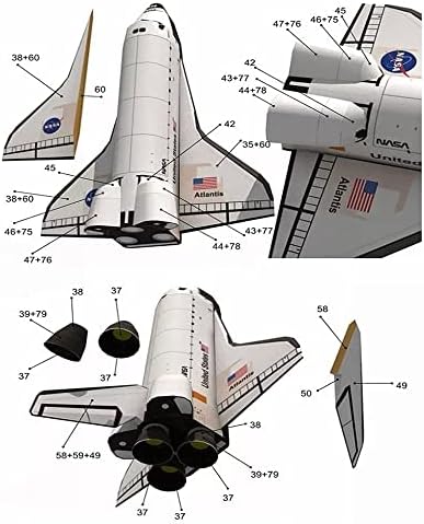 Teckeen 1: 150 Model Rocket Model, Space Shuttle Atlanti Model за колекционери