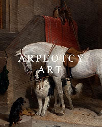 Arpeotcy врамени платно коњски wallидни уметности, коњски уметности печати за домашен украс, рустикален фарма куќа wallид декор за дневна