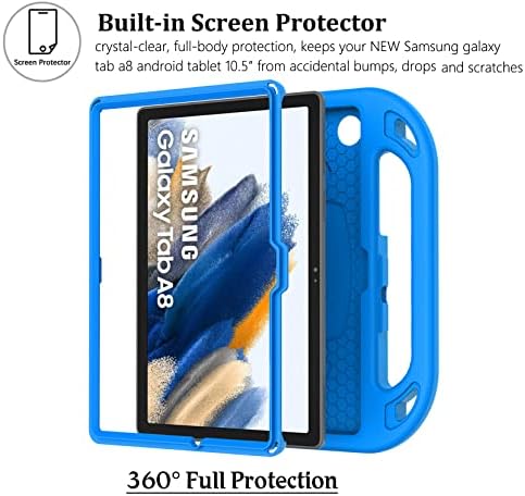 LTROP Случај За Samsung Galaxy Tab A8 10.5 2022 Вграден Заштитник На Екранот, Galaxy Tab A8 Случај За Деца, Заштитна Рачка За Држач