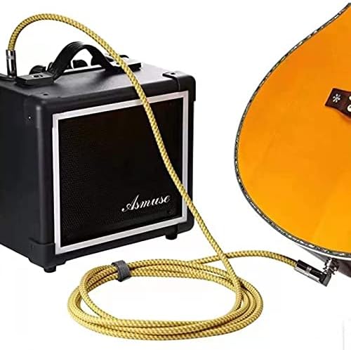 КАБЕЛ ЗА ГИТАРА АПУЛМ, заштитен кабел за електричен звучник за звучници за бучава за музички инструменти, десно 1/4-инчен TS