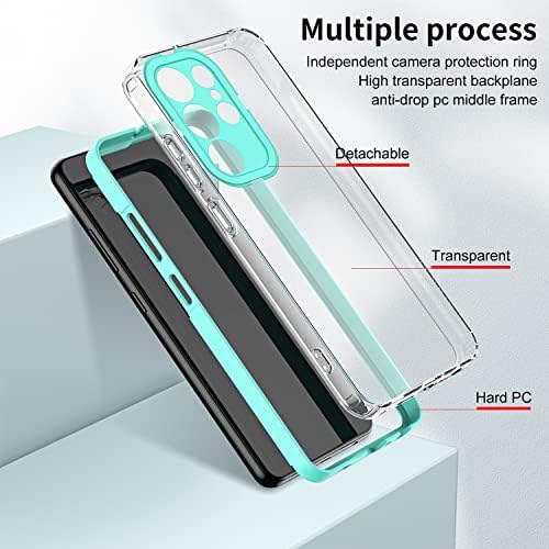 Покријте го телефонскиот случај, јасен случај за Samsung Galaxy A23 Ultra, Full Body Case Transparent Phone Case, тенок заштитен телефонски покритие