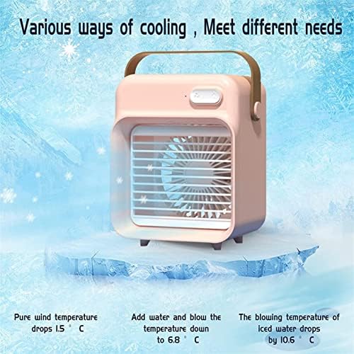 Преносен ладилник за воздух Личен климатик вентилатор USB напојување со 3-брзини 3-брзини безжичен спреј испарувачки климатизери ладилни