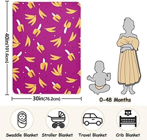 Swaddle Clain Retro Banana памучно ќебе за доенчиња, примање ќебе, лесен меко залепено ќебе за креветчето, шетач, расадници, ќебиња од расадници,