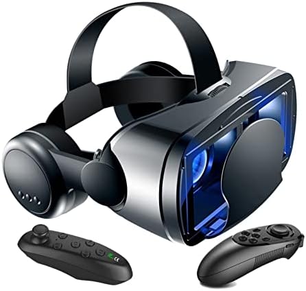 Nuopaiplus VR Слушалки, 3d VR Паметни Очила Слушалки Виртуелна Реалност Шлем Паметен Телефон Цел Екран Визија Широк Агол Објектив Со Контролер