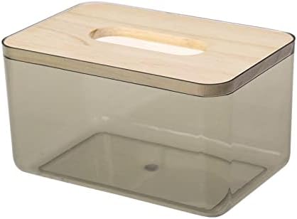 Едноставно про transparentирна кутија за пешкир за хартија од десктоп дрвена обвивка во облик на дневна соба во облик на трпезарија