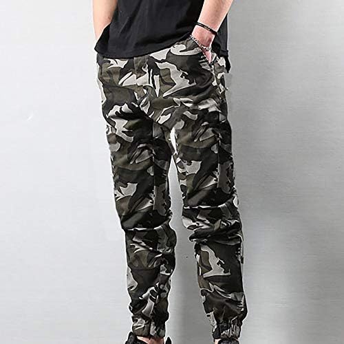 Карго панталони во Diyago за мажи мода лежерна стилска удобна панделка со мулти-џокери џогер хип хоп редовни панталони панталони