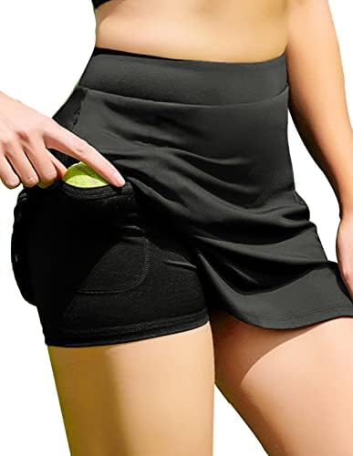 Jackек Смит женски тениски здолништа со 4 џебови со 4 џебови плетени атлетски здолништа со високи половини за голф