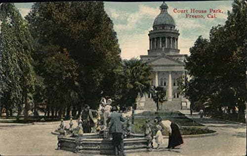Парк на судска куќа Фресно, Калифорнија Калифорнија Оригинална античка разгледница 1914 година