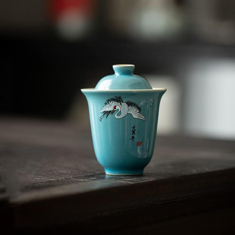 Вејршун сина кран керамика Висока Гаиван за чај Кинески Турен со капаци на чај церемонија на чај од чај чај чај