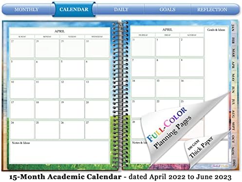 Алатки4виздом Планер 2022-2023 Календар-Април 2022-23 Јуни-Тврд Повез - 15 Месеци-Останете Фокусирани Цветни