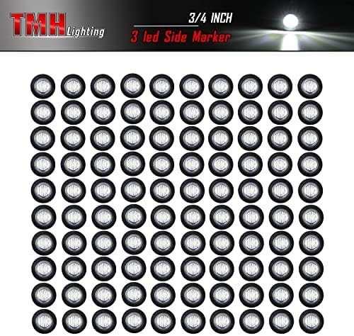 TMH 100 Парчиња 3/4 Инчен Круг 3 Led Странични Индикаторски Светла 12v DC )
