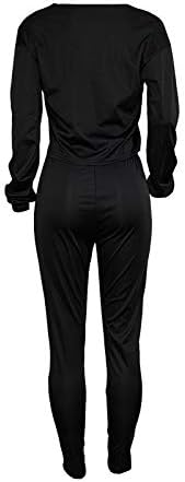 СЕРЈУ Женска Мода V - Вратот Долг Ракав Краток Врв Обични Панталони Во Собата