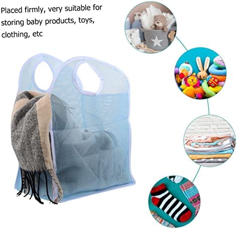Solustre 2 парчиња чанти за чанти за играчки деца за куќиште што може да се преклопи за домашна просторија корпа за преносни облеки, сандери,