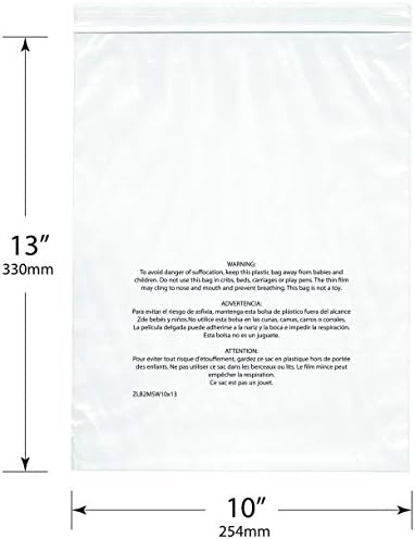 Плимор патент за враќање на пластични кеси со печатено предупредување за задушување, 2 мил, 13 x 15