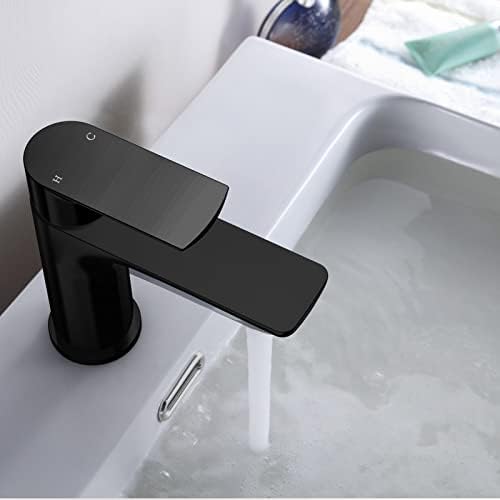 Тапа за бања со единечна дупка, олово- бесплатна тапа за мијалник за мијалник со единечна рачка за бања, проток на вода од 1,2 gpm