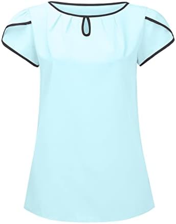 Женска Лежерна Летна Блуза Капа Со Капа Со Ракав Со Тркалезен Врат Лабави Врвови На Кошули Класични Елегантни Работни Модни маици