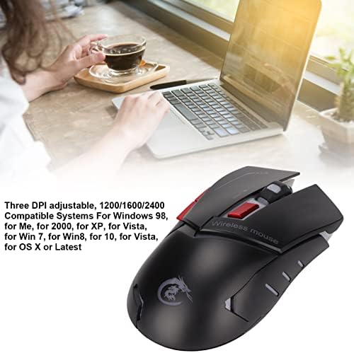 Козики Гејмерски Глушец, Ergономски 2.4 G Безжичен Канцелариски Компјутерски Глушец За Лаптоп
