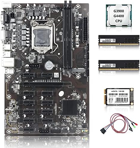 Buteo B250 Рударска матична плоча Поддршка за рударство 30/20/10 Серија GPU 12 PCIE X1 до PCIE X16 со процесорот MSATA DDR4