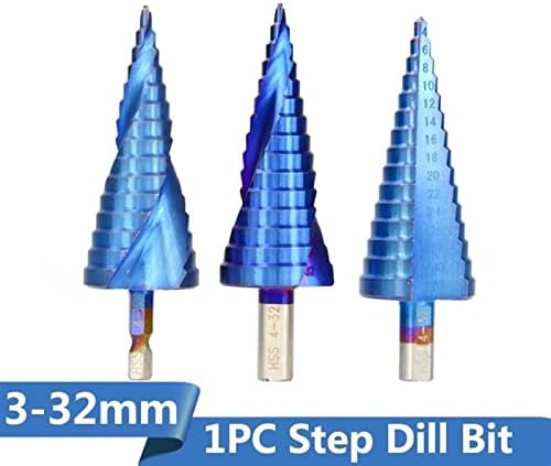 Gande Step Drill Bit 1PC 3-12/4-12/4-20/4-32 Сино обложено јадро за сечење на јадрото за дупчење за дупчење со дрво/метал