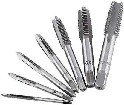 Алатка за сечење на челик од челик од чешма од 7 парчиња, погодна за алатка за сечење на нишки за допрете, погодна за M3, M4, M5, M6, M8,