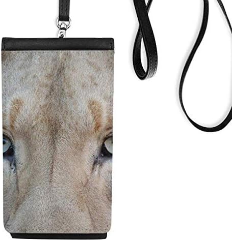 Копнен организам животински бел лав телефонски паричник чанта што виси мобилна торбичка црн џеб