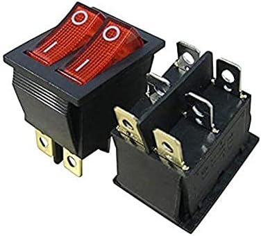 CZKE 2PCS AC 250V/16A, 125v/20a Црвено И Црвено Копче Со ВКЛУЧЕНО/Исклучено Светло DPDT 6 Pin 2 Позиција Мини Брод Рокер Прекинувачи