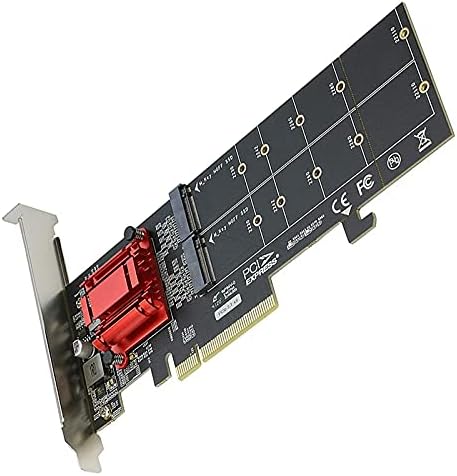 Carreteiro Dual NVMe PCIe Адаптер, M. 2 NVMe SSD НА PCI-E 3.1 X8/X16 Поддршка Картичка М. 2 NVMe SSD 22110/2280/2260/2242