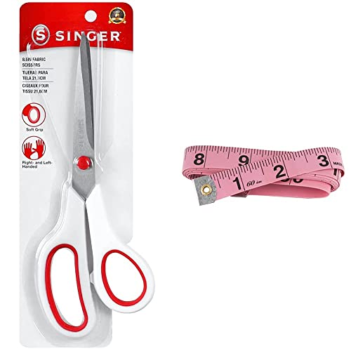 Пејач 00445 8-1/2-инчен, 3-пакувачки ножици со ткаенини со удобност, црвено и бело, 3 брои