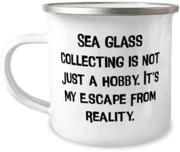 Корисно собирање на морски стакло, собирање на морско стакло не е само хоби, роденден 12oz кампер кригла за собирање на морско стакло, стакло