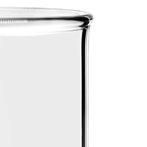 Чаша, 500 мл - ниска форма со плунка - бела, дипломирања од 50 мл - Боросиликат 3,3 стакло - лаборатории на Еиско