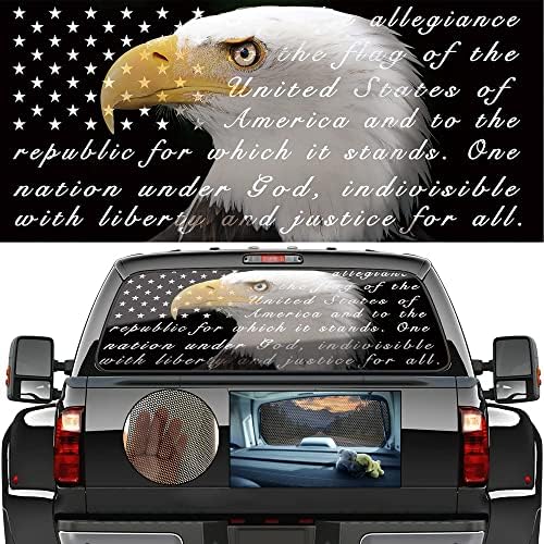 Налепници На задниот Прозорец За Камиони, Залог На Американско Знаме На Верност Налепница За Налепници За Винил Камион, Камиони, ТЕРЕНЕЦ,