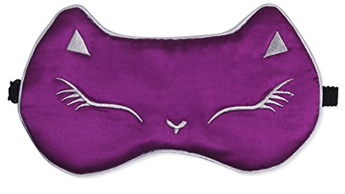 Helen ou @ супер мека природна свила симпатична мачка за мачки за очи очи Очи ја покриваат сенките за спиење