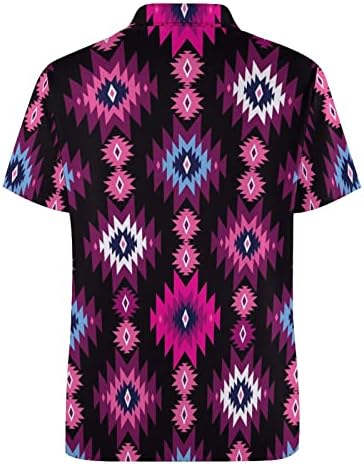 2023 Нови машки пролет и лето мода ретро 3Д дигитално печатење копче лапел маица кошула со кошула со кошула со кратки ракави
