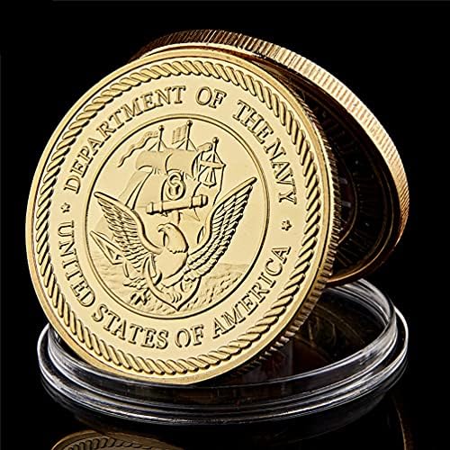 JOYGULLS Убава сувенир монета американско морско земјиште за воздушни пломби тим злато позлатен метал во САД Одделот за монети на воениот предизвик на морнарицата