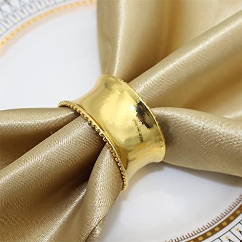 Држач за салфетка GFDFD прстени за салфетка за салфетка за свадбени вечера забави Свадби приеми Семејна декорација метал