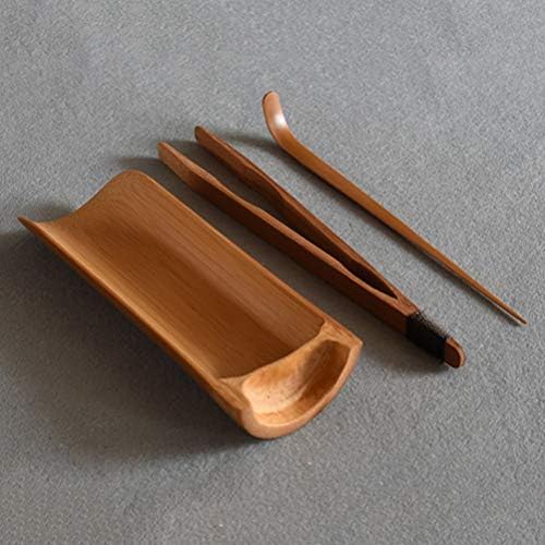 Запостави сет со чај од меч 3 парчиња кинески чај сет на кинески додатоци за чај алатки бамбус материјал за чај за домашни чај за домаќинства гаџети
