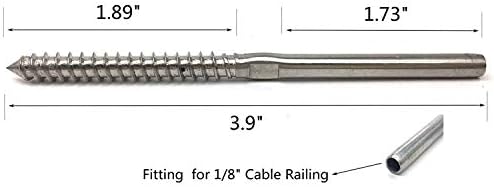 Завртки SDFC-сноп-завртки за завртки за завртки за фитинг, 1/8 инчен кабел за оградување хардвер не'рѓосувачки челик 316 морско одделение 20 пакет